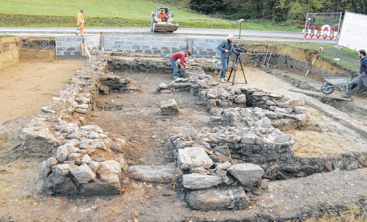 Ausgrabung des römischen Badegebäudes von Schlögen im Jahr 2015 Foto: OÖ Landesmuseum