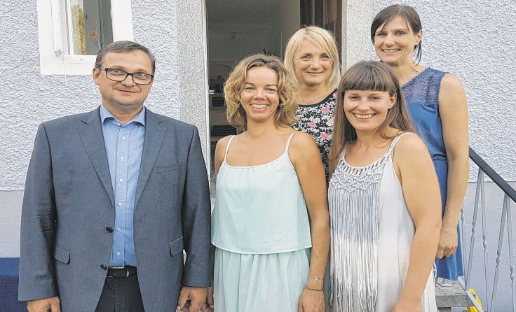 V. l.: Bürgermeister Knierzinger, Kaltenböck, Schwarzbauer, Stingeder und Häuserer