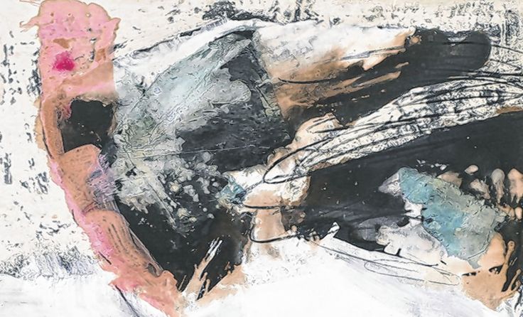 Künstlerin Sylvia Kneidinger präsentiert ihre Acrylbilder.