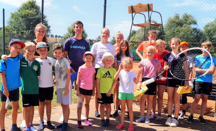 Die Kinder hatten beim gemeinsamen Tennis-Spiel viel Spaß. Foto: UTC Grieskirchen