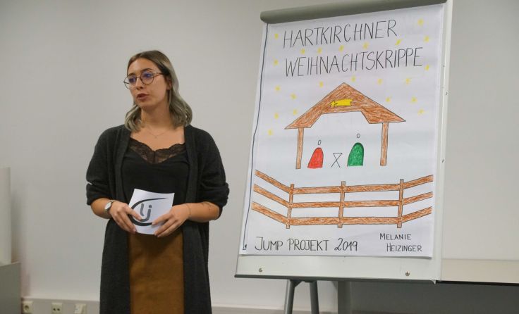 Melanie Heizinger bei der Präsentation vor dem Prüfungskomitee. Foto: OÖ Landjugend