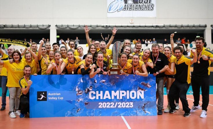 Steelvolleys feiern den siebten Cuptitel. (Foto: GEPA pictures)