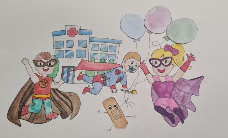 Illustration der Superhelden mit seltenen Erkrankungen im KUK (Foto: KUK)