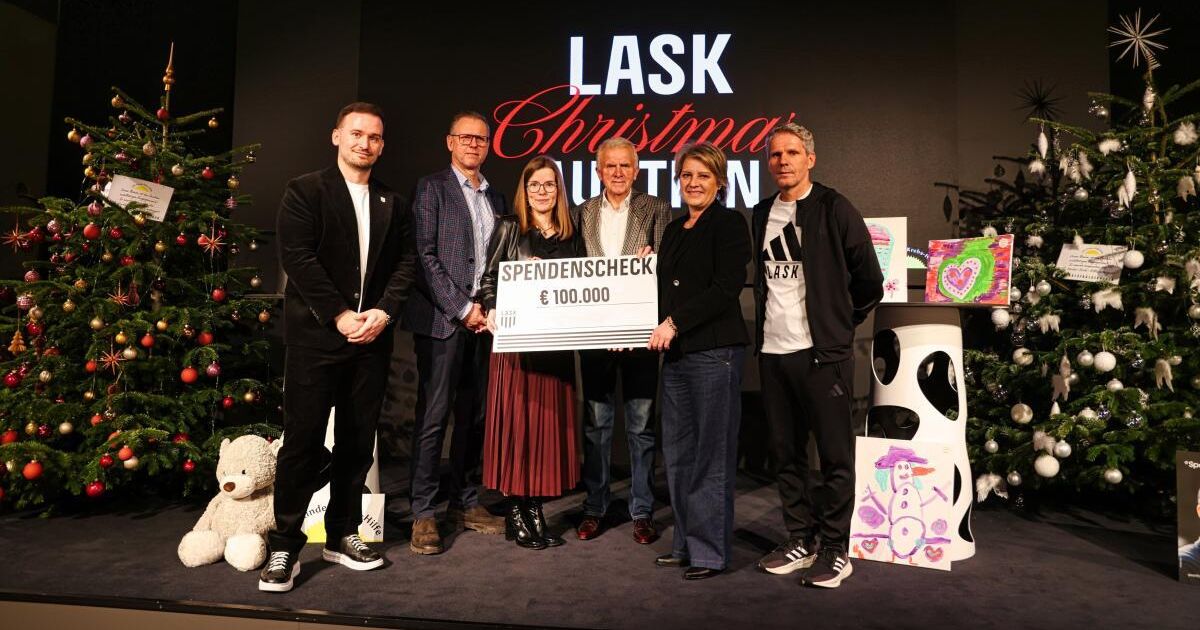 LASK sammelte 100.000 Euro für OÖ. Kinder-Krebs-Hilfe