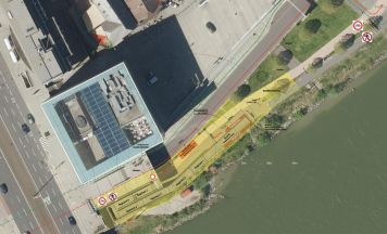 Baustart für breitere Rampe beim Ars Electronica Center