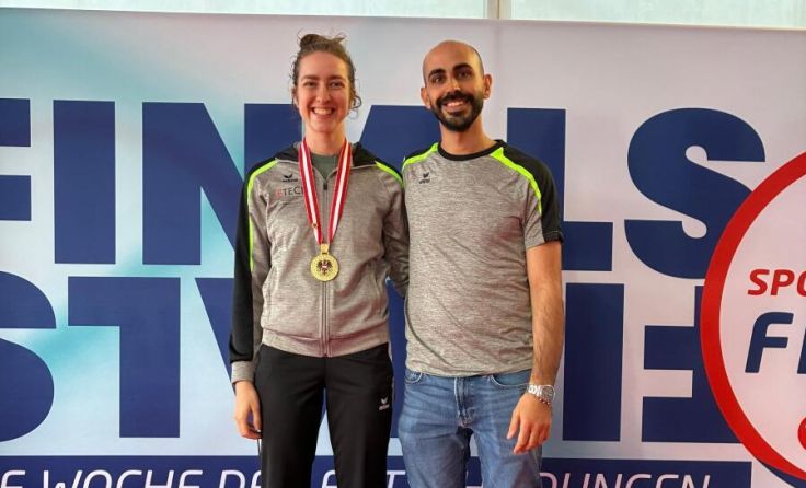 Staatsmeisterin Luise Elmer mit ihrem Trainer Matteo Cadeddu (Foto: Privat)