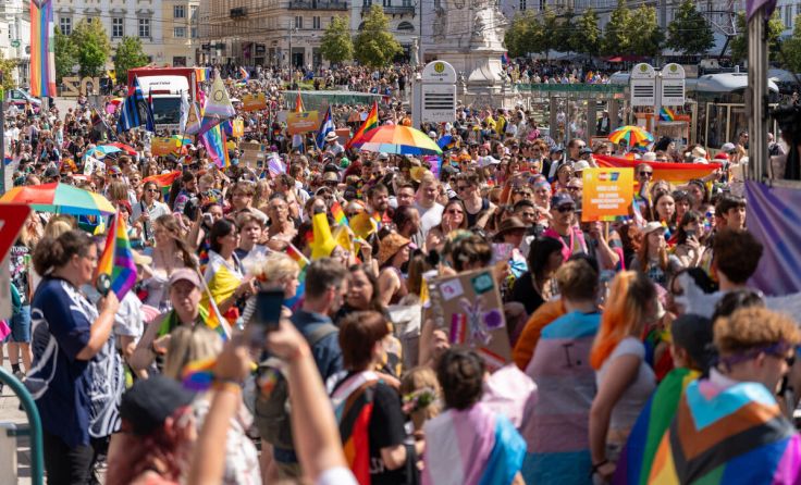 Rund 13.000 Menschen waren laut Hosi im Vorjahr Teil der linzpride. (Foto: Jakob Koch)
