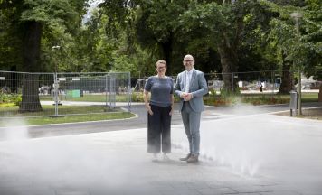 Neues Volksgarten-Entree: Nebelspiel ab Mittwoch in Betrieb