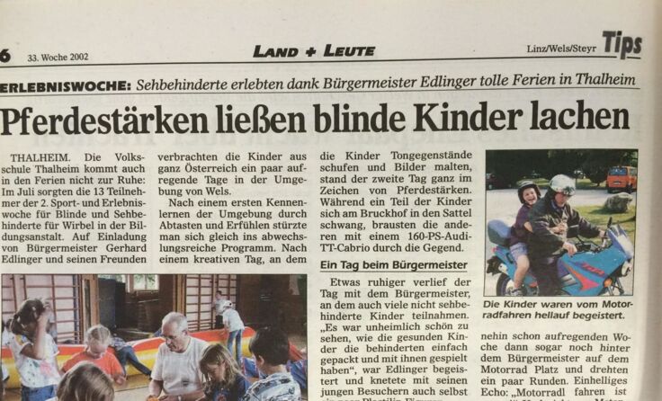 Eine ganz besondere Erlebniswoche fand 2002 in Thalheim und Umgebung statt.
