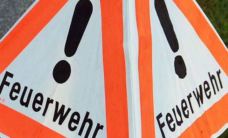 Die Feuerwehr musste den umgekippten Kleintransporter wieder aufstellen. Foto: Wodicka