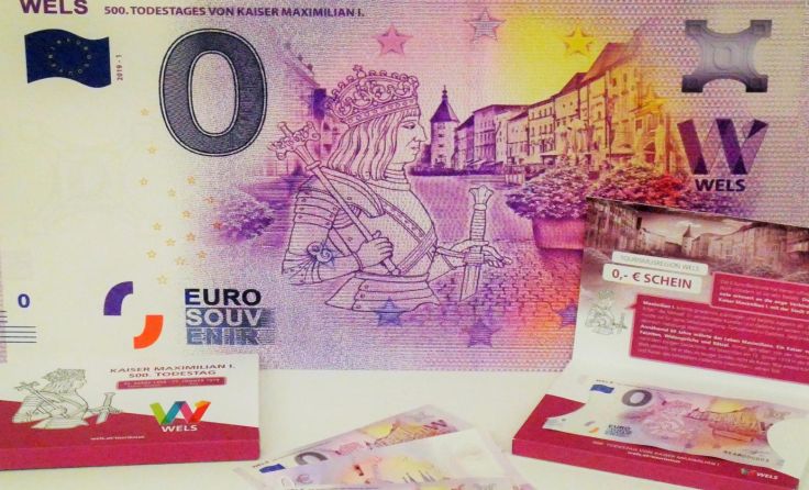 Nicht zum Zahlen, aber zum Sammeln.Der Maximilian-Souvenirschein. Foto: Wels Marketing & Touristik