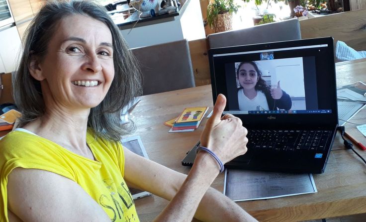 Birgit Huber freut sich darüber, wie lernbegeistert die meisten sind. Foto:Caritas
