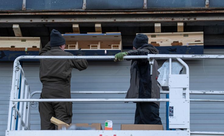 Gut behütet können die Mauersegler nun am Hangar brüten. (Foto: Geisler)
