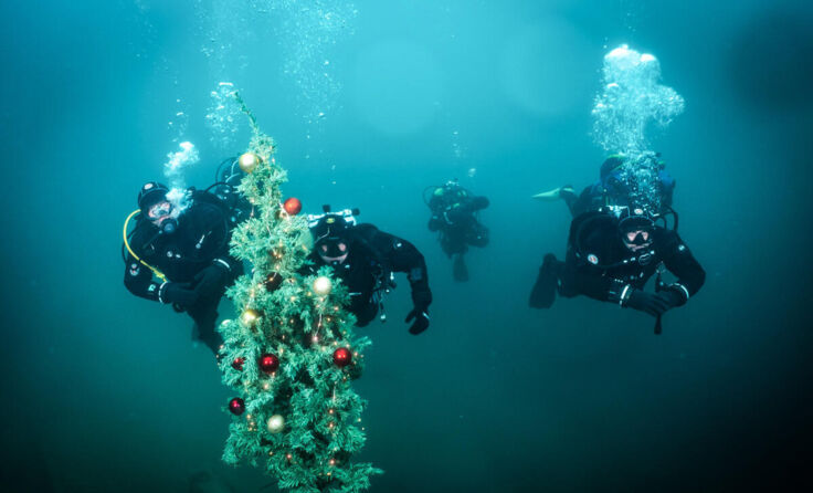 Die Lambacher Taucher laden zum spektakulären Christbaumtauchen ein. (Foto: Burghuber)