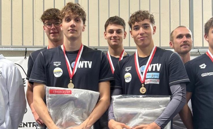 Thibault Celedin, Max Halbeisen, Viktor Kopf und Lukas Edl schwammen Meetingrekord. (Foto: WTV)
