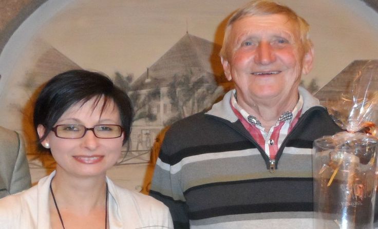 Obfrau Andrea Cecon mit Vorgänger und Ehrenobmann Franz Trausner