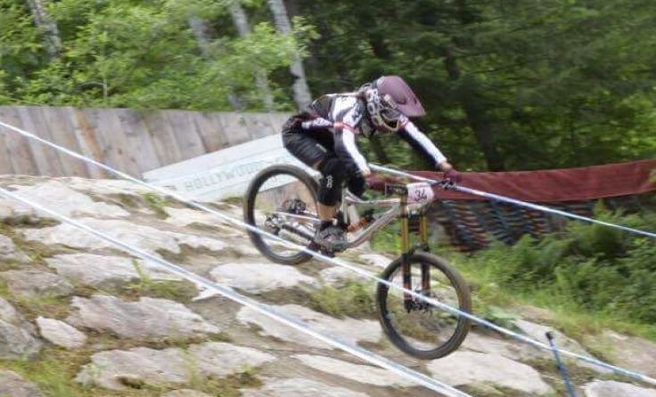 Elke Rabeder beim Weltcup-Rennen in Leogang Foto: Matthias Fischer