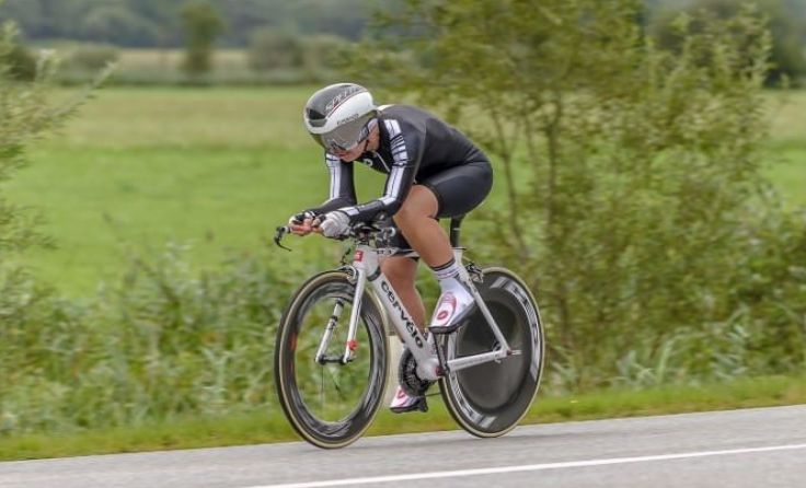 Claudia Pfisterer aus Scharnstein am Weg zum Masters WM-Titel im Zeitfahren