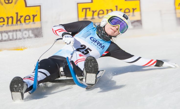 Tina Unterberger am Weg zu Platz 2 beim Weltcuprennen in Kühtai Foto: Chris Walch