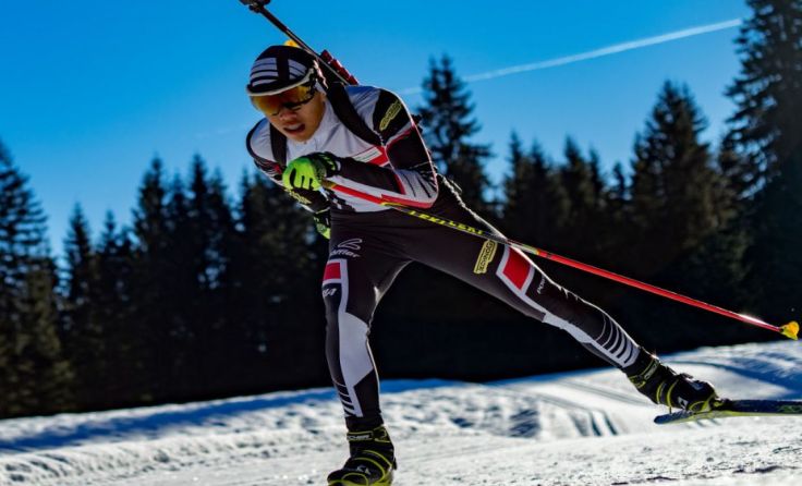 Biathlet Jett Huang (NTS) kürte sich zum U17-Staatsmeister im Supersprint. Foto: Michael Irmler