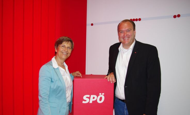Landesrätin Gerti Jahn und SPÖ-Bezirksvorsitzender Thomas Punkenhofer