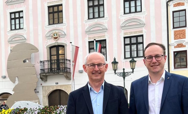 Vize-Bürgermeister Rudi Höfler und Wirtschafts-Stadtrat Gregor Eckmayr (Foto: ÖVP Enns)