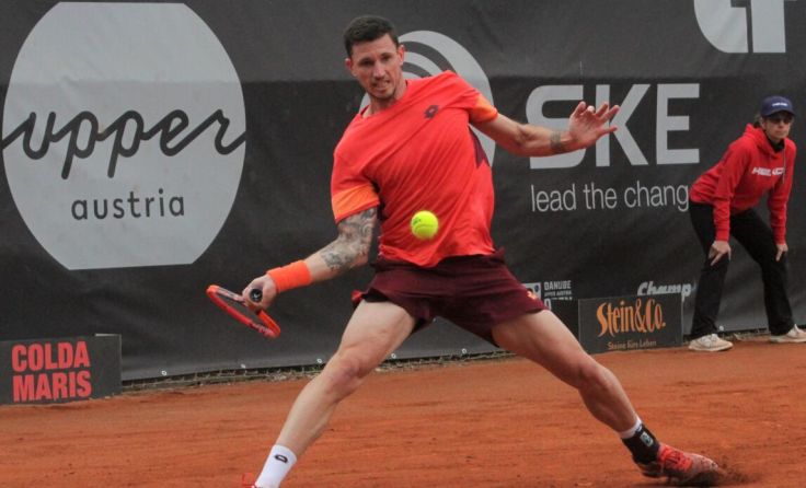 Dennis Novak beim Spiel gegen Sandro Kopp im Achtelfinale. (Foto: piedie)