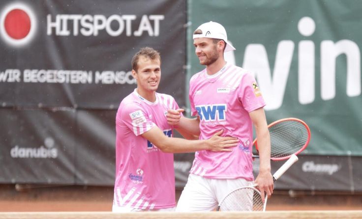 Zsombor Piros und Jerome Kym mit dem starken Doppelsieg über Salzburg. (Foto: piedie)