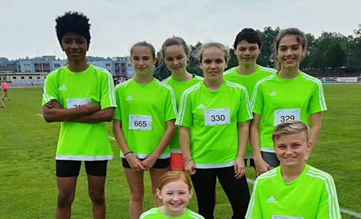 Die laufbegeisterten Saxener Schülerinnen und Schüler.