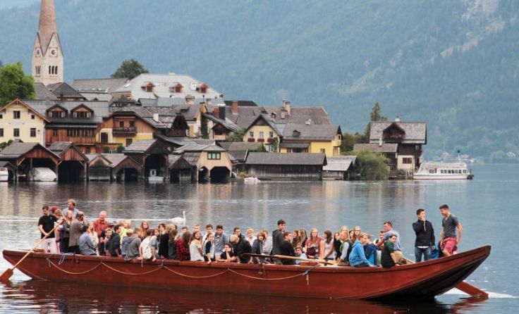 Gemeinsame „Mutzenfahrt“ bei strahlendem Sonnenschein Foto: HTL Hallstatt