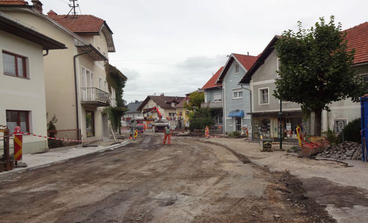 Im Vorchdorfer Ortskern sind derzeit Straßenbauarbeiten im Gange. Foto: Marktgemeinde Vorchdorf