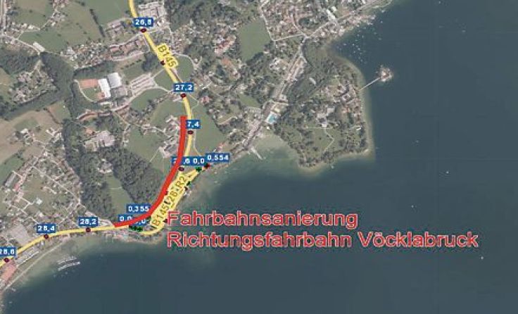 Fahrbahnsanierung der B 145 auf der Richtungsfahrbahn Vöcklabruck Bild: Land OÖ