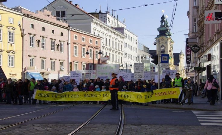 Laut Veranstaltern kamen 1500 Freileitungsgegner zur Protestaktion. Foto: Manfred Voit