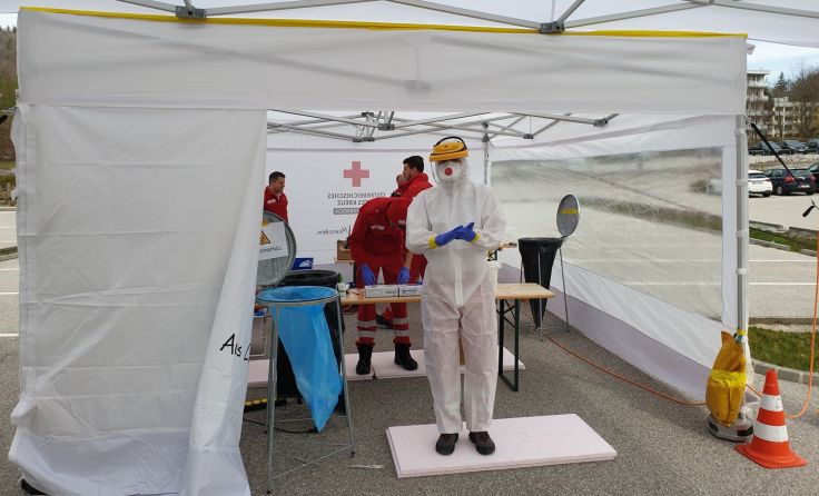 Ab morgen wird eine zweite mobile Abnahmestelle eingerichtet. Foto: OÖRK/Gmunden