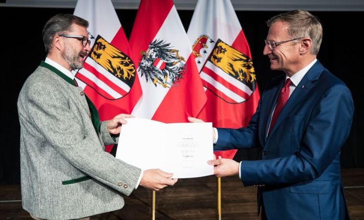 Ehrung für den MV Pinsdorf Foto: Land OÖ/ Max Mayrhofer