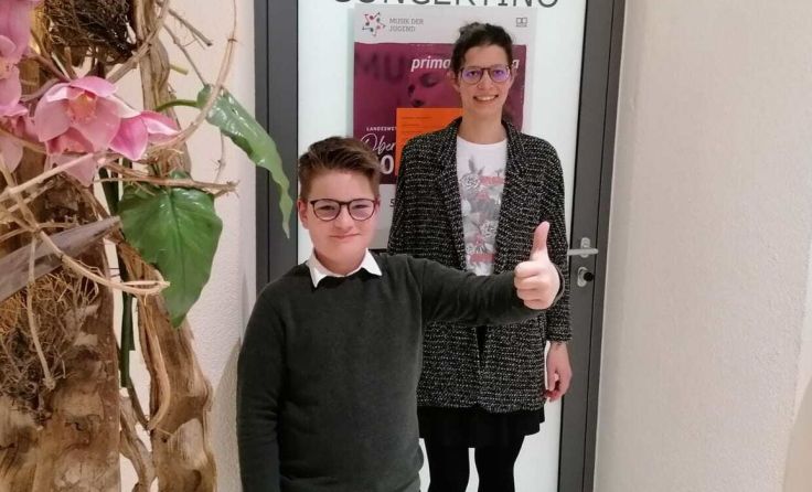 Matthias Reisenberger und seine Klavierbegleitung Victoria Gruber Foto: LMS Laakirchen