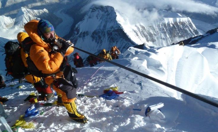Herbert Gilesbergers Alphorn-Konzert auf dem Mount Everest. (Foto: privat)