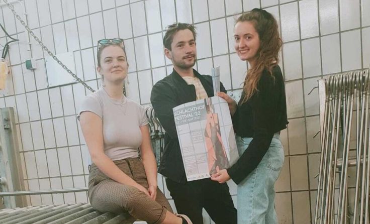 Marie Gruber mit Cornel Enfellner und Lea Wiednig vom Organisationsteam (Foto: Marie Gruber)