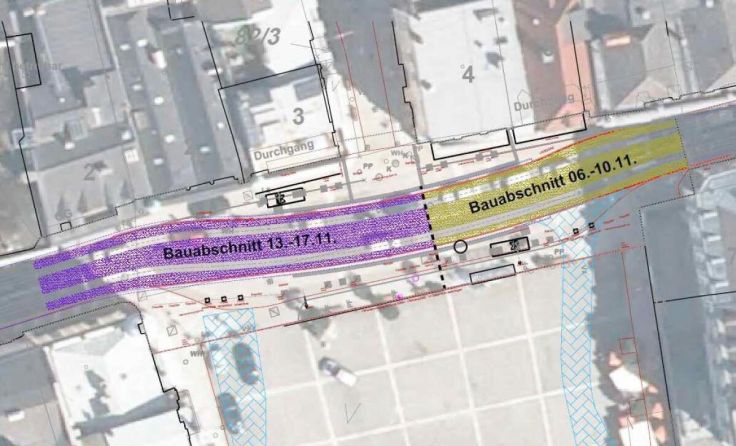 Die Fahrbahn wird in zwei Bauabschnitten saniert. (Foto: © Stadtgemeinde Gmunden)
