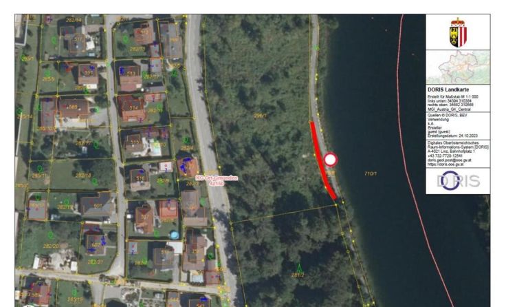 Lageplan der Hangsicherungsarbeiten (Foto: Grafik: Stadtgemeinde Gmunden)