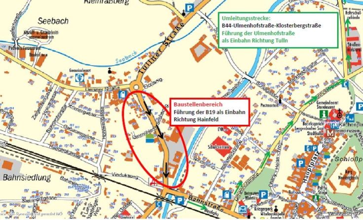Verkehrsführung vom 16.8.2016 – 27.8.2016 Foto: Gemeinde Neulengbach