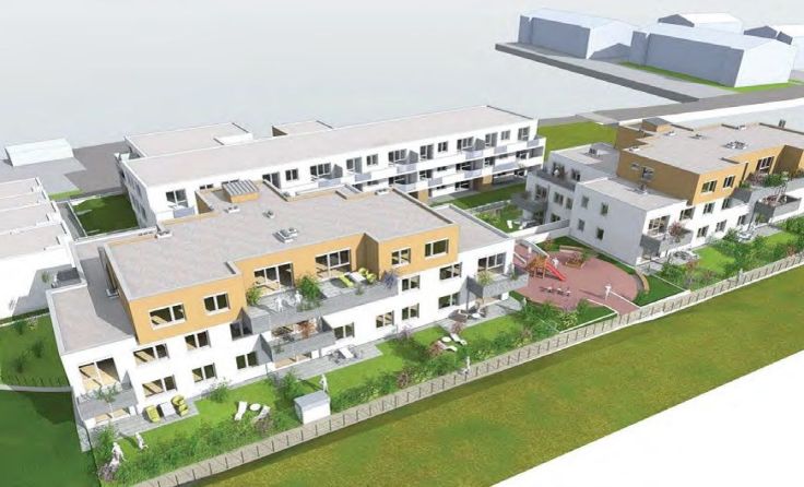 Die geplante Wohnhausanlage Foto/Rendering: Arch. Dipl.-Ing. Wolfgang Rainer ZT-GesmbH
