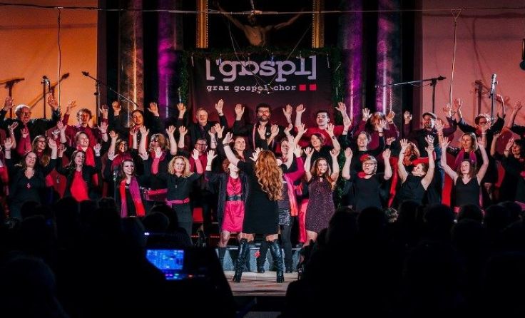 Mit Begeisterung bei der Sache: der „graz gospel chor“ Foto: Stefan Lozar