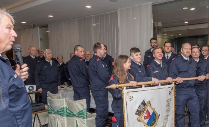 Die Feuerwehr Amstetten bei der Jahresmitgliederversammlung Foto: G. Streisslberger