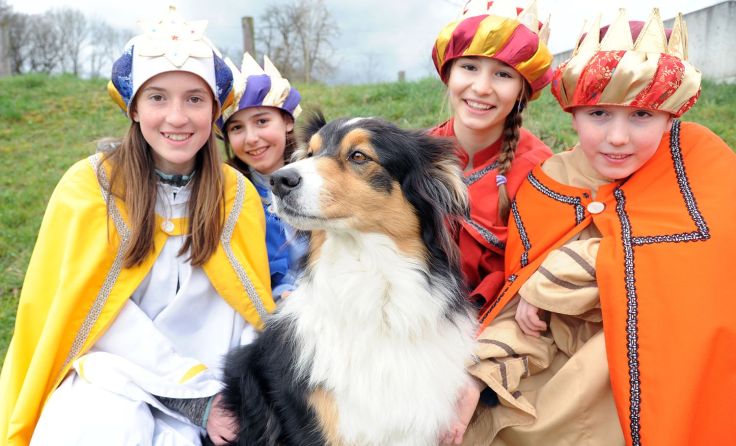 Ein Foto aus dem Archiv: die Sternsinger mit tierischem Begleiter Foto: Wolfgang Zarl