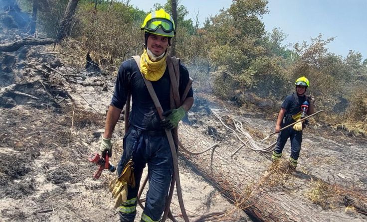 Sebastian Pürmayr beim Einsatz in Frankreich (Foto: FF Weistrach)