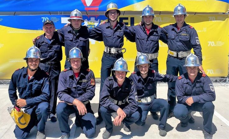 9er-Gruppe der FF Krenstetten nach erfolgreichem Antreten heuer. (Foto: Wolfgang Zarl)
