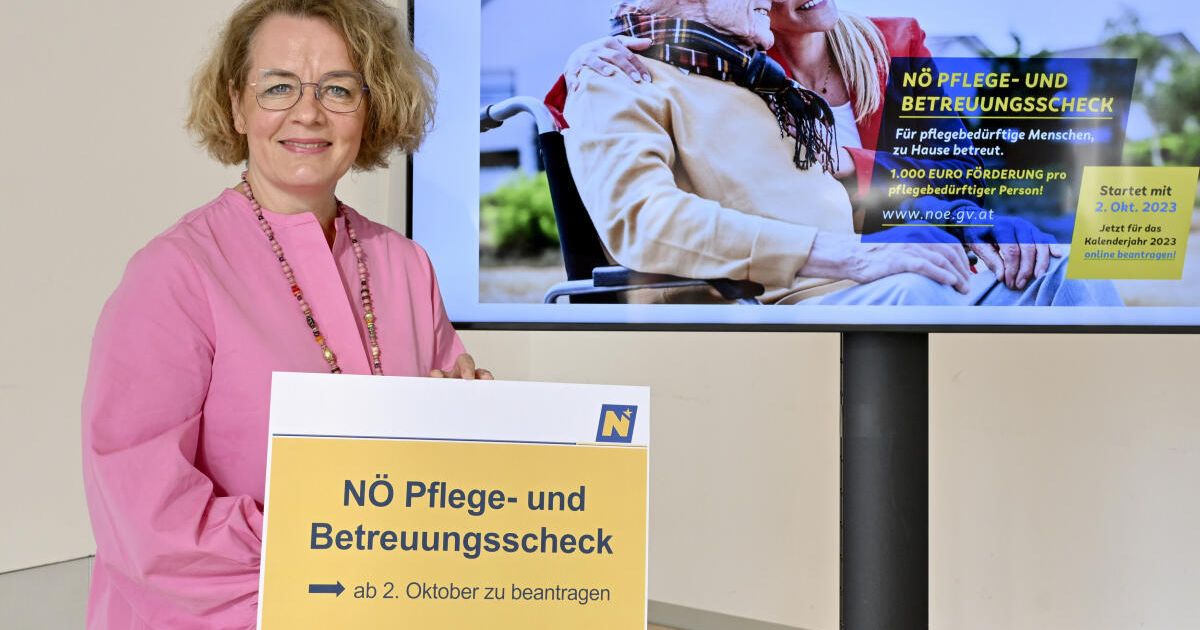 „NÖ Pflege- und Betreuungsscheck“ präsentiert - Antrag ab 2. Oktober