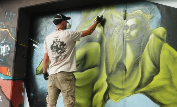 Pascal Gruber alias RoxS bei der Arbeit in Biel (Schweiz) (Foto: Pascal Gruber)