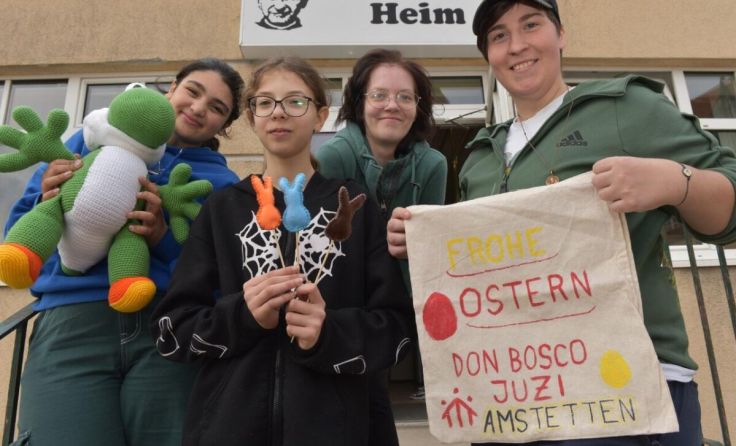 Jugendlicher Ostermarkt in der Salesianerpfarre Amstetten Herz Jesu (Foto: Wolfgang Zarl)